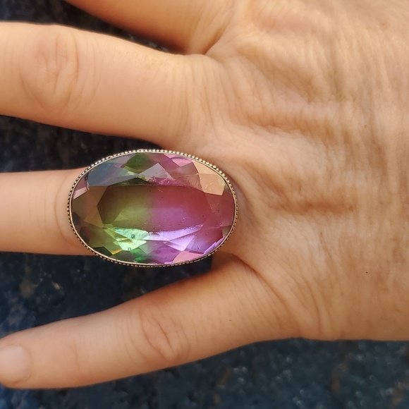 New Bi-Color Tourmaline 925 Silver Ring. - Picture 2 of 8